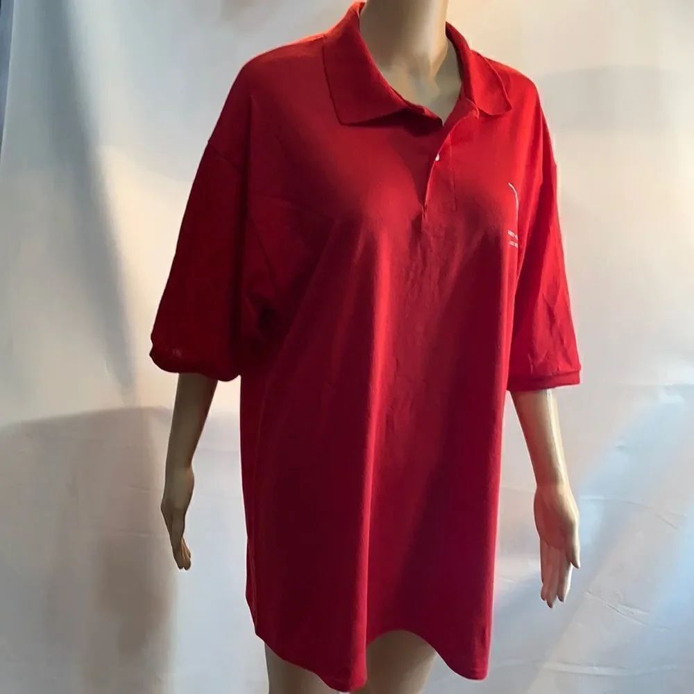 M Logo Red Golf Shirt XL New